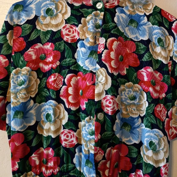 Talbots 1980s Theme Pleated Dress Midi EUC Size 12 💯 Polyester Dry Cleaned - Picture 5 of 13